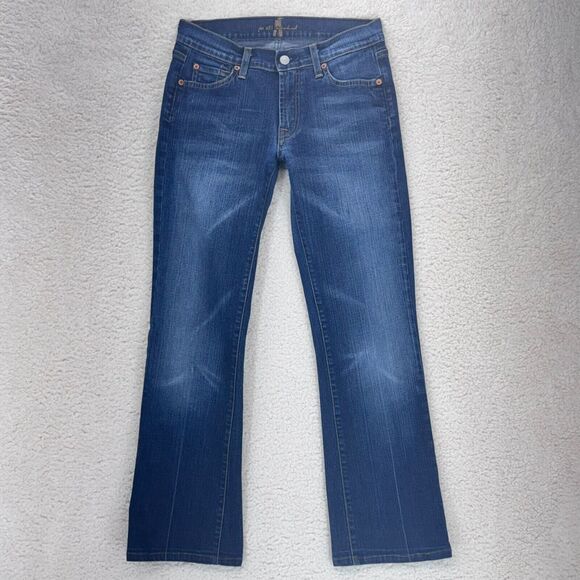 7 For All Mankind Denim - 7 for All Mankind Bootcut Blue Jeans Womens 27 Low Rise Denim Stretch Casual